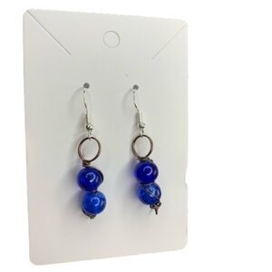Dark blue Seaglass earrings